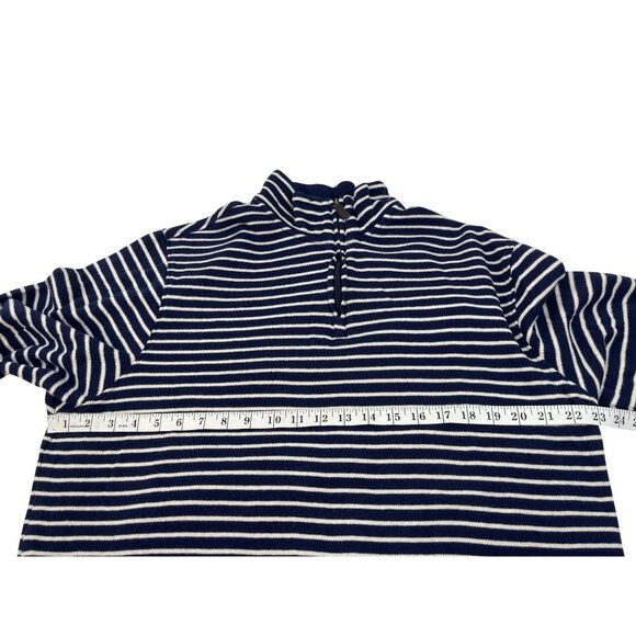 Club Room Navy/White Striped Half-Zip Pullover Sweater XL 60% Cotton 40% Poly - Picture 8 of 9